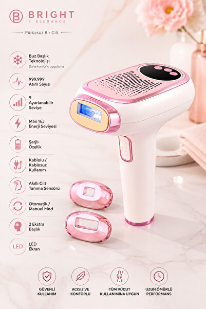 Bright Elegance BE-9088 Şarjlı Buz Başlık Ipl Lazer Epilasyon Cihazı 999.999 ...