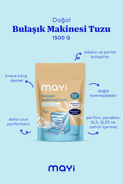 Mayi Tuz Mayi Doğal Bulaşık Makinesi Tuzu 1,5 Kg