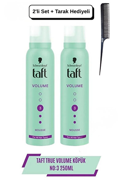 Taft True Volume Köpük 150ml X2 Adet + Tarak Hediyeli