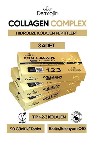 Dermojin 3 Adet - Prebiyotik Destekli Hidrolize Kolajen Tablet