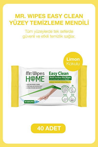 Farmasi MR. WIPES EASY CLEAN TEMİZLEME MENDİLİ LİMON KOKULU 40 adet