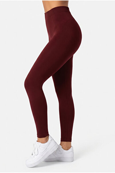 Katia&Bony Fleece-Lined Women's Footless Pantyhose Burgundy
