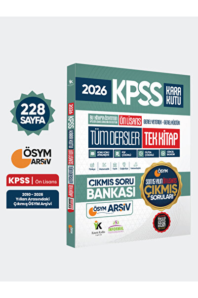 İnformal Yayınları 2026 FULL ÖnLisans KPSS ÖSYM Tüm Dersler Tek Kitap Soru Ba...