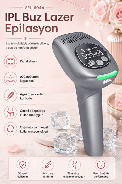 Sinbo Sel-6044 (Ipl)(3in1) Buz Lazer Epilatör & Epilasyon Cihazı (999.9999 Atım)