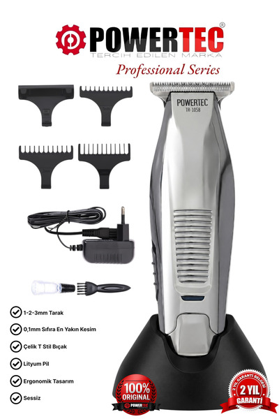 POWERTEC TR-1058 Saç Sakal Ense Vücut Tıraş Makinesi