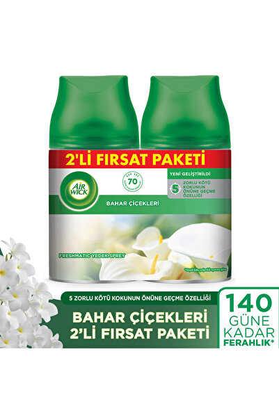 Air Wick Oda Kokusu Freshmatic Yedek Sprey Bahar Çiçekleri, 2’li Fırsat Paketi