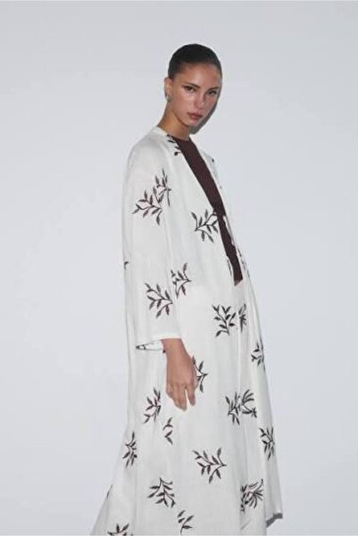 LEFTIES Dámské dlouhé vyšívané kimono