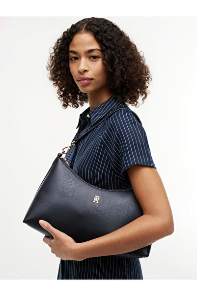 Tommy Hilfiger Damen-Schultertasche mit abnehmbarer Mini-Geldbörse, Reißversc...
