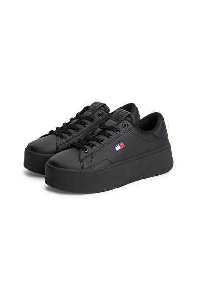 Tommy Hilfiger Women'S/Girls' Brand Logo Black Sneaker Suitable for Daily Use