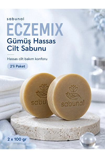 sabunal Eczemix Silver Soap 2 Pcs - Gentle and Comforting Daily Care Soap for...
