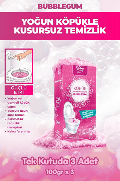 SEZY HOME Bubblegum Tuvalet Köpüğü | Yoğun Köpük Etkili Temizlik & Kalıcı Fer...