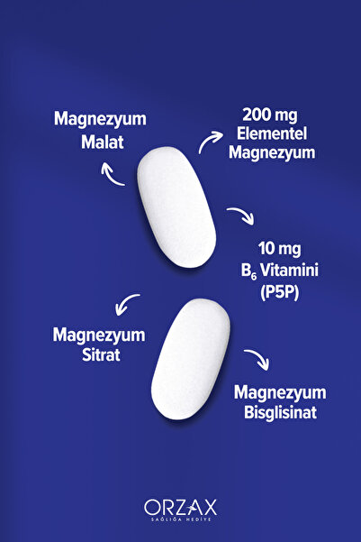 Ocean ExtraMag Üçlü Kombinasyon Magnezyum 200 mg Takviye Edici Gıda 60 Tablet