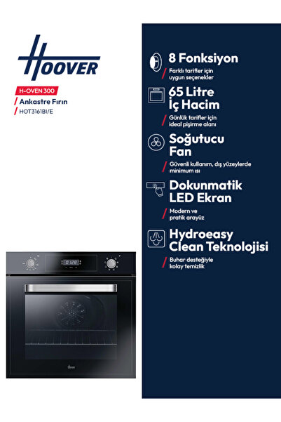 Hoover HOT3161BI/E 70 Lt Siyah Ankastre Fırın