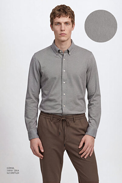 AC&Co / Altınyıldız Classics Erkek Gri Nefes Alabilir Esnek Pamuklu Tailored ...