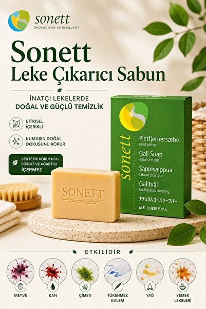 Sonett Leke Çıkarıcı Sabun 2X 100 gr | Meyve, Kan, Çimen, Yağ ve Mürekkep Lek...