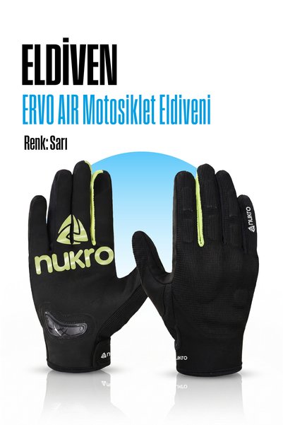 nukro wear Nukro Ervo Air Neon Yellow Summer Motorcycle Gloves En 13594 Compliant Protected