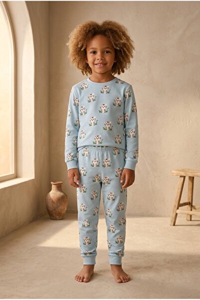 Katia&Bony Çocuk Hayvan Desenli Pijama Takımı Mavi
