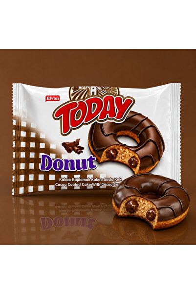 Elvan Today Donut Kek Kakaolu 35 Gr. 24 Adet (1 Kutu)
