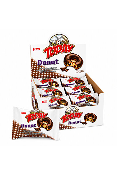 Elvan Today Donut Kek Kakaolu 35 Gr. 24 Adet (1 Kutu)
