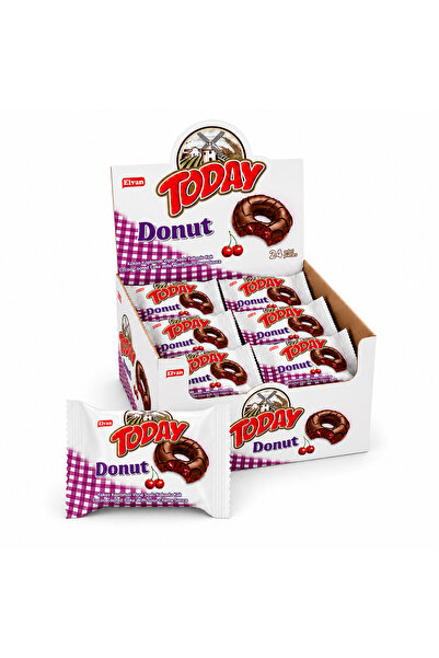 Elvan Today Donut Kek Vişneli 35Gr. 24 Adet (1 Kutu)