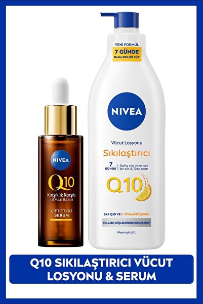 NIVEA Q10 Kırışıklık Karşıtı Çift Etkili Cilt Serumu 30ml ve Sıkılaştırıcı Vü...