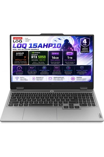 LENOVO LOQ 15AHP10 AMD Ryzen 7-250 16GB DDR5 1TB SSD RTX 5050 8GB 100W FHD FD...