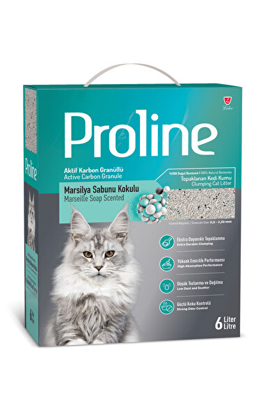 Proline Aktif Karbon Tanecikli Marsilya Sabunu Kokulu Kedi Kumu 2X6 lt