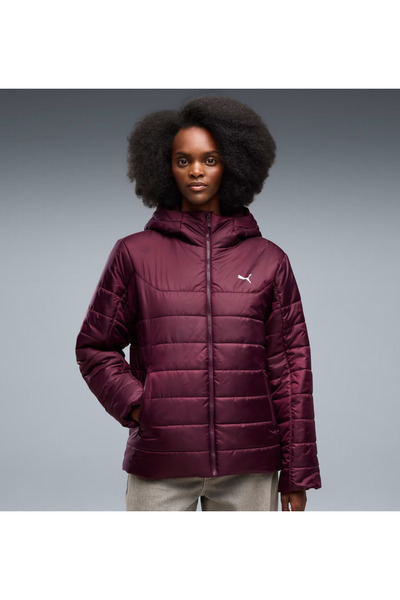 Puma ESS Jachetă căptușită cu glugă, Ruby Noir