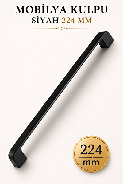 Badem10 Gölcük Siyah Metal Kulp 224 Mm-22.4 Cm Mobilya Mutfak Çekmece Dolabı ...