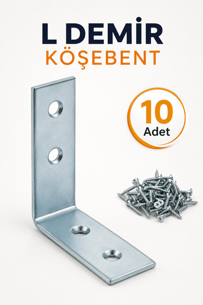 Badem10 Mobilya Eşya Dolap Deprem Sabitleyici Köşebent Bağlantı Aparatı L Dem...