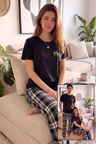 Pijamaevi Black Mrs Short Sleeve Lover Family Pyžamo - Dámský tým