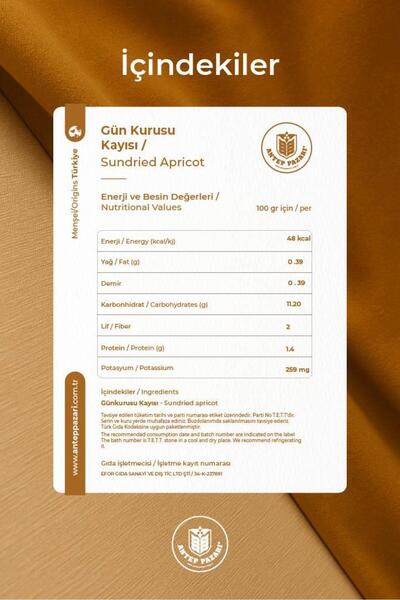 Antep Pazarı Gün Kurusu Kayısı - 800g