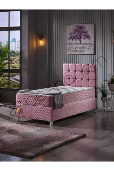 beehanem 90x190 Bengü Tek Kişilik Set (BAZA BAŞLIK YATAK)