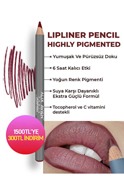 Alix Avien Uzun Süre Kalıcı Dağılma Yapmayan Nemlendirici Dudak Kalemi - Lipl...
