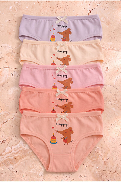 Katia&Bony Girl's Elephant Printed 5-Piece Slip Panties