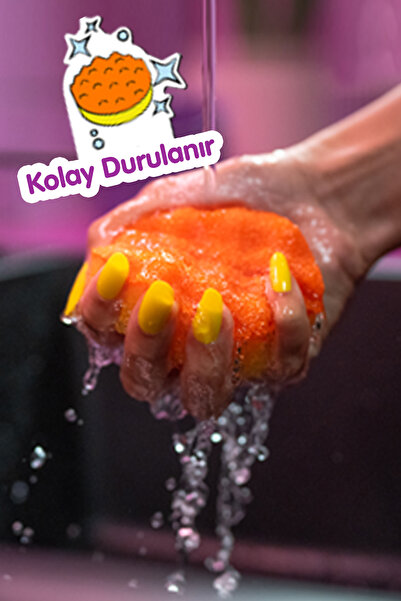 Vileda Punch Portakal Kokulu Çizmez Sünger, Çok Yönlü, Mutfak, Banyo, Dış Mekan Kullanımına Uygun