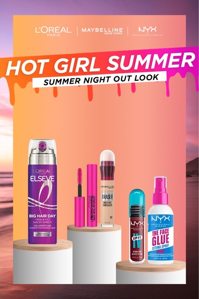 L'Oreal Paris Summer Night Out Look Seti: Saç Spreyi, Makyaj Sabitleyici, Mas...