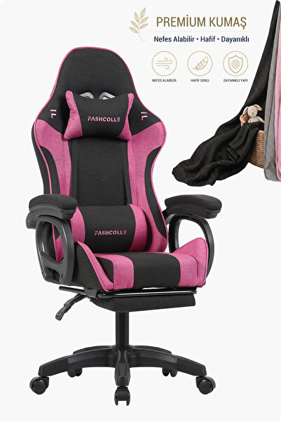 Fashcolle Dynamic Air Kumaş Pink Masajlı Oyuncu Koltuğu