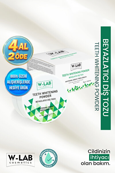 W-Lab Cosmetics Beyazlatıcı Diş Tozu 75 Gr Çay,Kahve ve Sigara Lekesi Karşıtı...