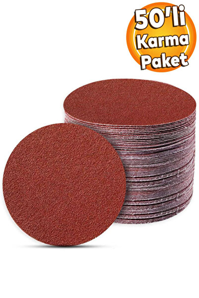 Badem10 50 Adet Cırt Zımpara Kağıdı Spiral Avuç Içi Taşlama 115 Mm (KARMA PAKET)