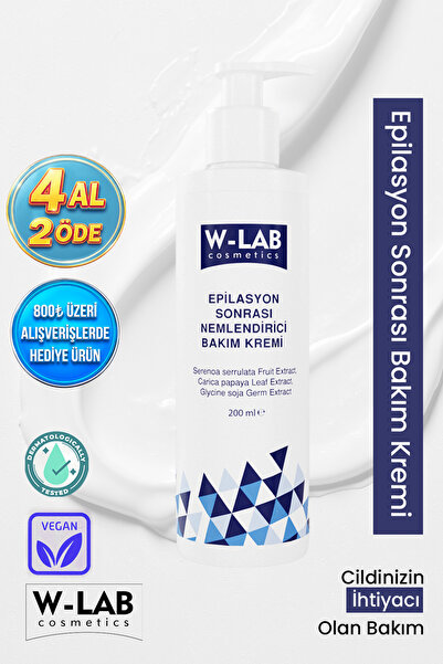 W-Lab Cosmetics Epilasyon Sonrası Nemlendirici Bakım Kremi 200 ml - Tüy Azalt...
