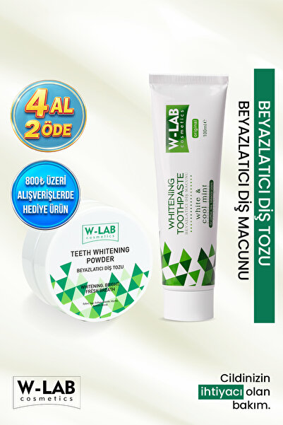W-Lab Cosmetics Diş Beyazlatma Seti Çay,Kahve ve Sigara Lekesi Karşıtı Kalıcı...
