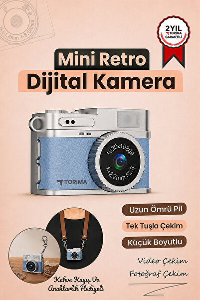 Torima Mini Dijital Kamera Selfie Video Vlog Kamerası Mini Anahtarlık 1080P C...