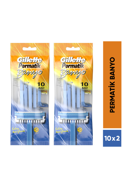 Gillette Permatik Banyo Kullan At Tıraş Bıçağı 10 x 2 Adet