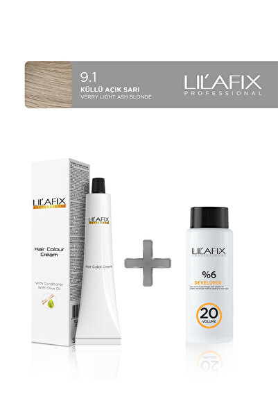 Lilafix Tüp Saç Boyas 60 ml- 20V Oksidan 9.1 Küllü Açık Sarı