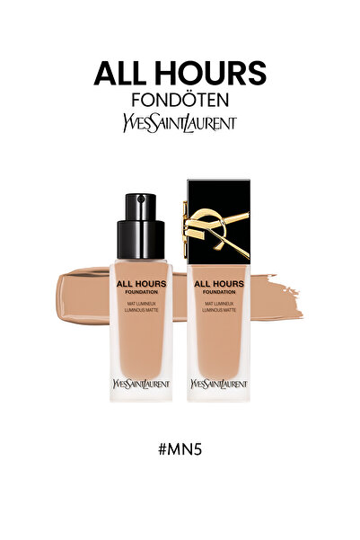 Yves Saint Laurent All Hours Tüm Gün Süren Işıltılı Mat Bitişli Fondöten Mn5 ...