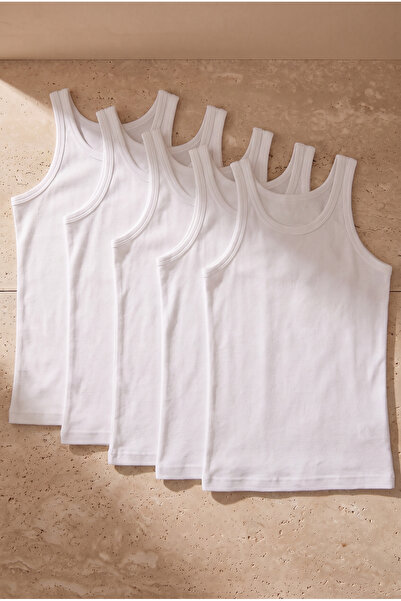 Katia&Bony Pack of 5 Basic White Boys' Undershirts