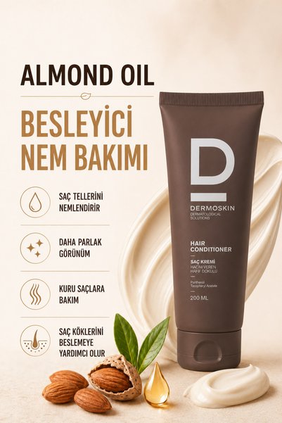 Dermoskin Hair Conditioner |   Moisturizing and Nourishing Hair Care Cream |   Easy Hair Combing |   Vitamin E |   200 ml