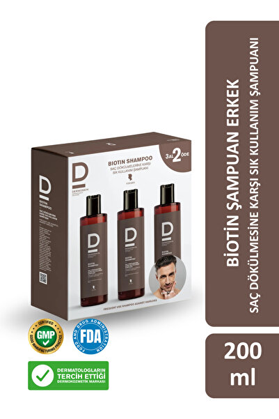 Dermoskin Men's Biotin Shampoo - 3 Pack 2 Pay, Anti-Hair Loss