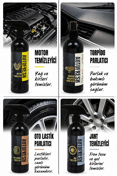 AutoFresh 12'li Efsane Set Araç Araba Yıkama Bakım Seti Fırsat Full Oto Bakım Temizlik Seti Kovalı
